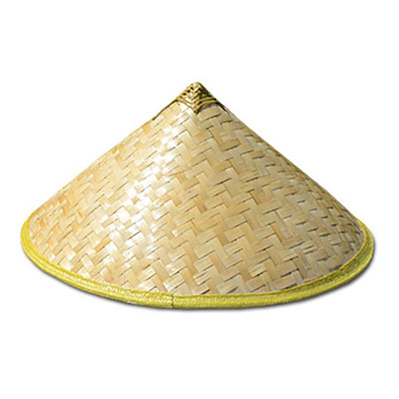 1Pc Chinese Retro Bamboo Rattan Fisherman Hat Handmade Weave Straw Bucket Hat Tourism Rain Dance Props Cone Fishing Sunshade Hat