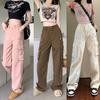 Straight Cargo Jeans Women Fall Casual Vintage High Waist Denim Pants Korean Design Baggy Trousers Wide Leg Trousers Y2k Style