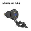 CNC Dual USB Charger Socket 12-24V 4.2A Voltmeter for BMW Motorcycle Hella Din