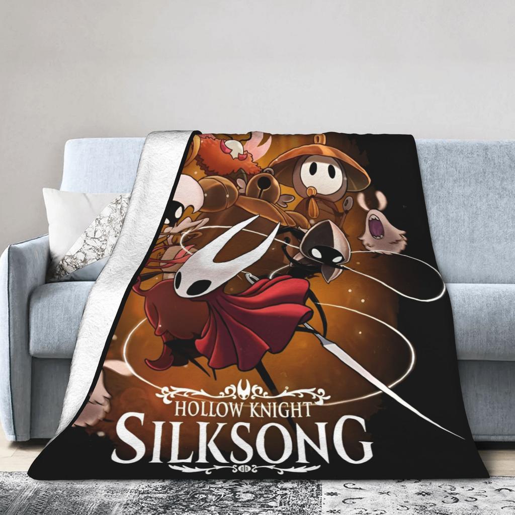 Игровые одеяла Hollow Knight Мягкие теплые одеяла Рыцарь, рожденный в Бездне Дорожное плюшевое покрывало Фланелевое покрывало для кровати Чехол для дивана-кровати