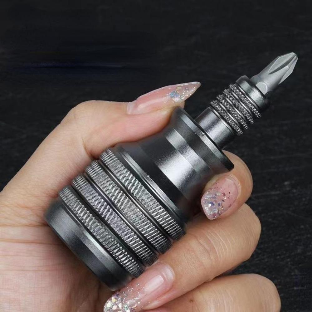 Mini Screwdriver Titanium Screwdriver 1/4 Inch Magnetic Screwdriver 7 In 1 S2 Alloy Steel Drill Bit EDC for Home Repair Tools