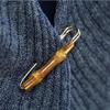Fashion Shirt Suit Suit Bamboo Section Metal U-shaped Brooch Brooches for Women