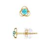 Серьги - ЛЕА &; АРТУР - ГОЛУБОЙ ТОПАЗ - Желтое золото 375 пробы - Полудрагоценный камень - Серьга-гвоздик