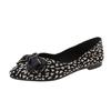 Leopard Print Single Shoes Spring  New Pointy Bow Soft Sole Women 'S Shoes Net Red Comfortable Versatile Flat Shoes