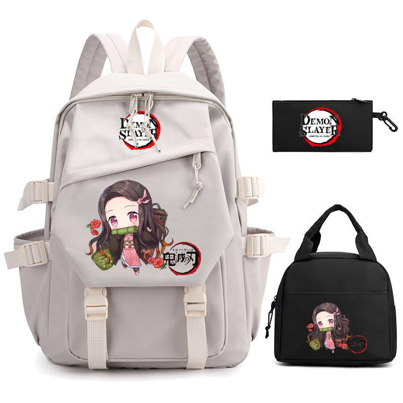 Ghost Extermination Surrounding Animation Schoolbag Trend Primary And Secondary School Students Leisure Backpack College Meal Bag Pencil Bag Set