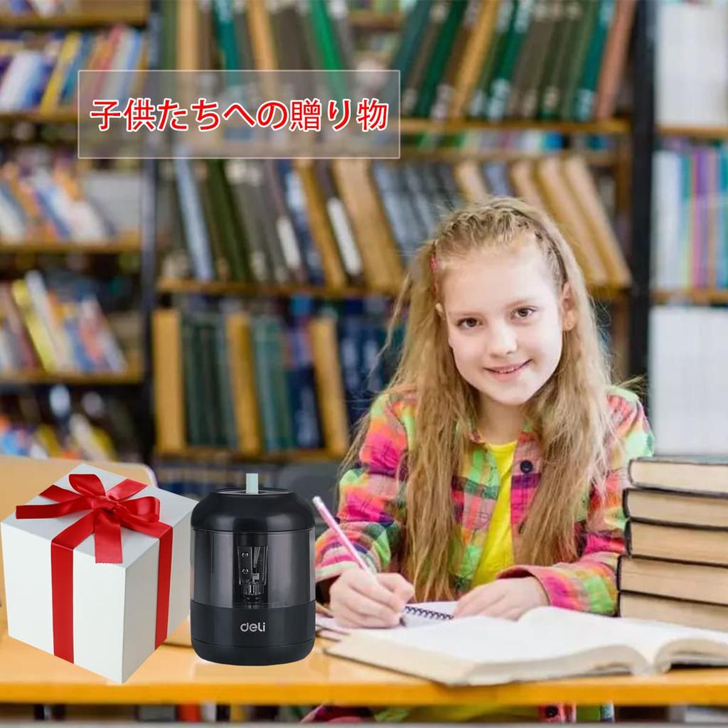 Deli Electric Pencil Perfect for School Quick Sharpening In Tungsten Steel Long Battery Easy for Kids To Compact and Suitable for Drawing Pencils and
