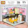 LOZ 1903 City Architecture House Corner Kitchen Table Refrigerator Flower 3D Mini Blocks Bricks Building Toy No Box