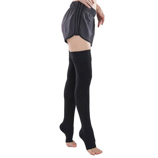 1 Pair Compression Stockings Solid Color Breathable Spandex Thigh High Running Socks for Men Women