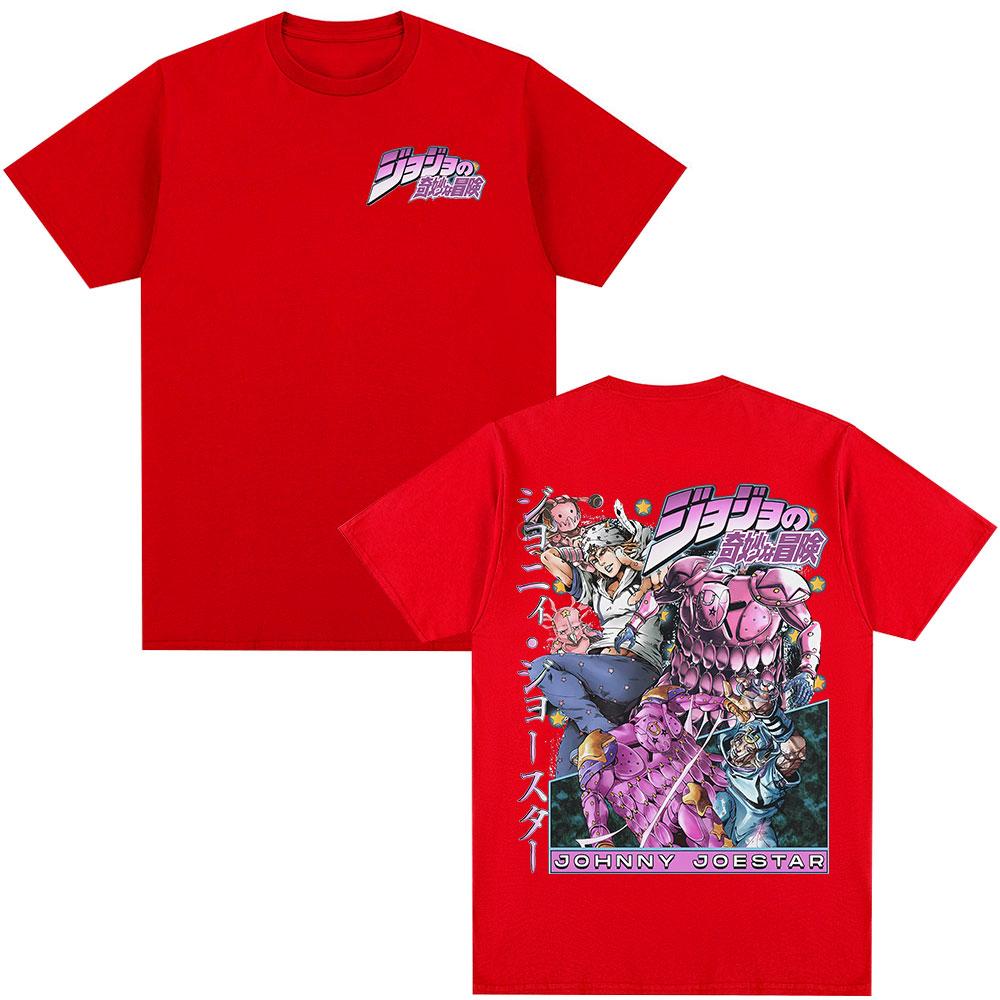 Аниме JoJo's Bizarre Adventure Футболка STEEL BALL RUN Джонни Джостар Манга Футболки Мужские Женские Хлопок Повседневная Короткий Рукав Футболка