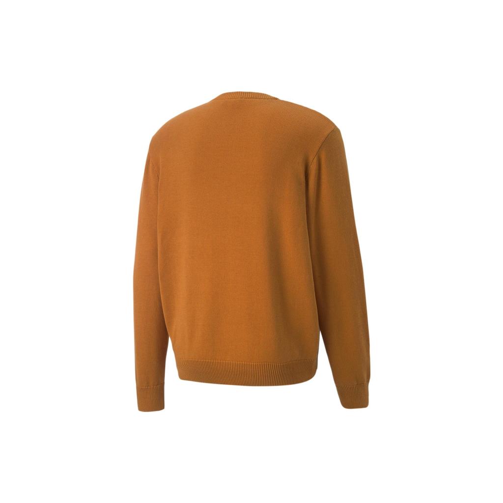 Puma Пуловер с узором цветных блоков, свитер с круглым вырезом, мужские топы, карамельный 535804-66