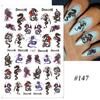 Nail Decals Chinese Slider Dragon Snake 3D Black Nail Stickers Gothic Style