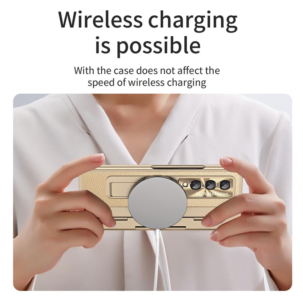 Zfold4 Front Glass Film Plating Leather Case For Samsung Galaxy Z Fold 4 Fold4 Fold3 Fold 3 5g Phone Accessories Cases