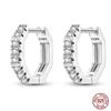Charms Double Hoop Earrings For Women 100% 925 Silver Cubic Zircon Heart Star Moon Earrings Elegant Birthday Jewelry Gifts