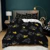 Leaf Flower Print Three-Piece Kit Quilt Cover Small And Fresh