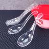 100 шт. одноразовых ложек для рисового супа, десертная ложка, прозрачный пластиковый совок, бытовая кухонная посуда, индивидуальная упаковка ECO