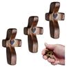 5PCS Crosses My Heart Encourages the Gift of a Wooden Cross Holding a Small Wooden Cross Religious Gift for Prayer