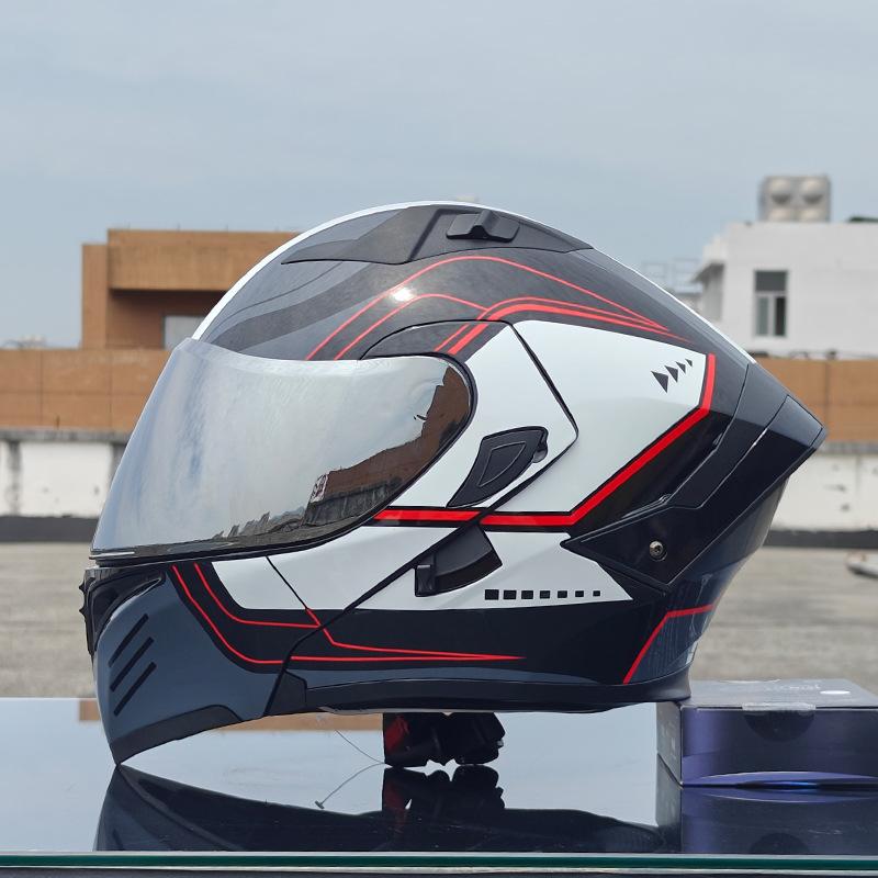 New Motorcycle Helmet Men's Face Helmet Women's Locomotive Full Helmet Summer Double Lens Universal In All Seasons