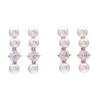 Women's Pearl Gathering Look 925 Silver Crystal Earrings (15957346)