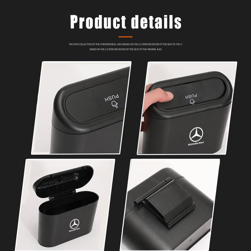 ZGAP4 High-Quality Car Portable Trash Can Auto Sundries Storage Box For Mercedes Benz W124 GLA GLC ML GLB GLK GLE GLS G63 GLC43 G350d
