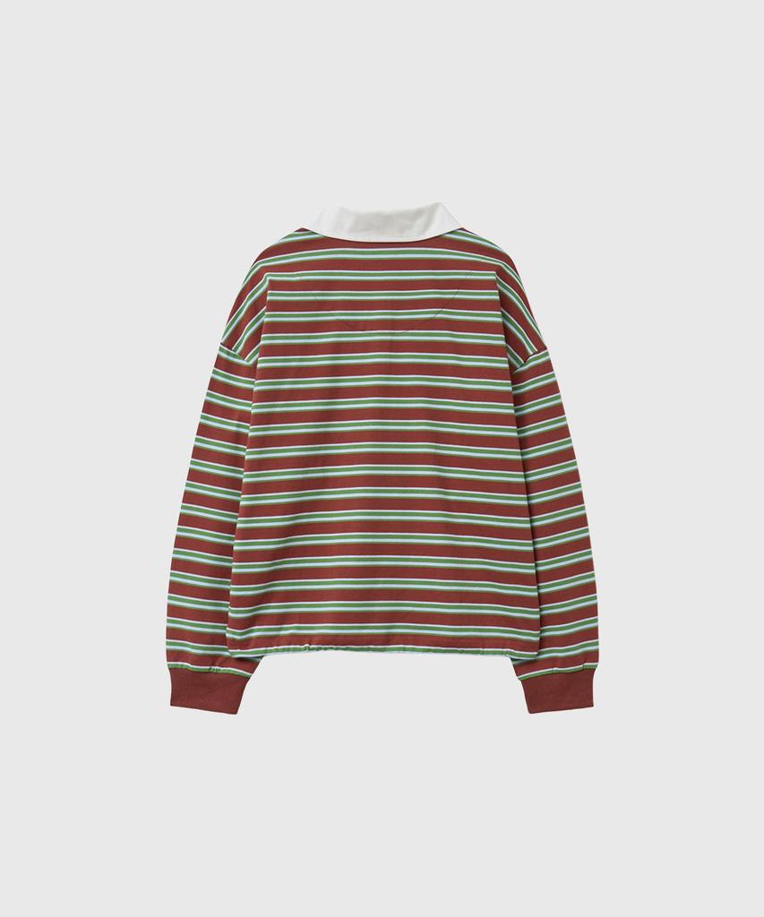 GENERALIDEA Multi-Stripe Rugby T-Shirt [Brick] / Gf1Lts514
