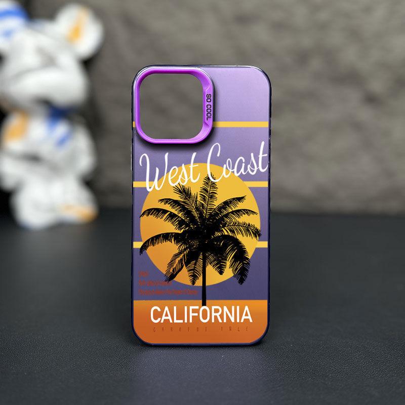 Чехол Coconut Tree Sunset iPhone15Pro для Apple iPhone 14/13/12/11/XsMax/xr/x - модный лазерный дизайн