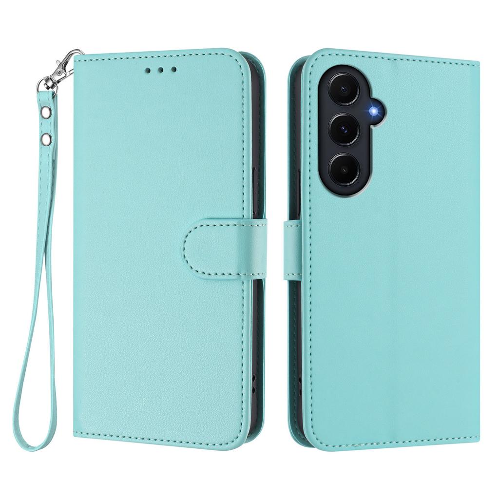 For Samsung Galaxy A55 5G Leather Case Wallet Stand Phone Cover with Wrist Strap
