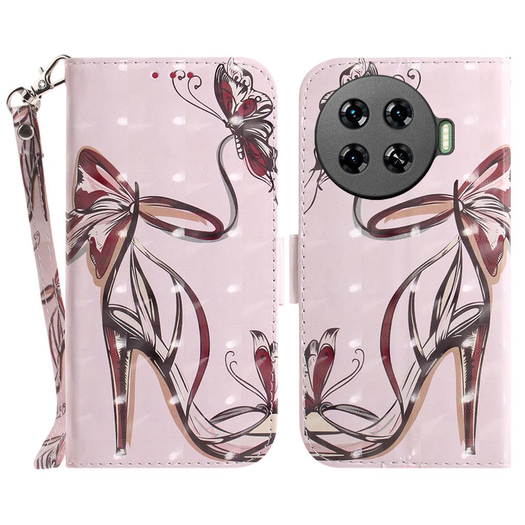 For TECNO Spark 20 Pro+ Case with Strap Pattern Printed Leather Wallet Phone Cover