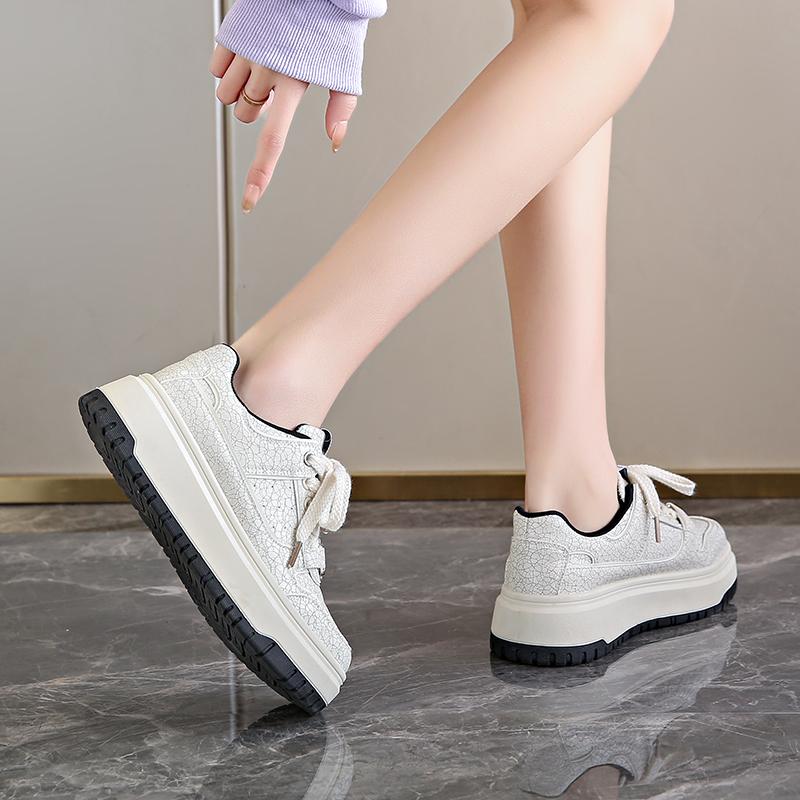 Кроссовки на платформе CRLAYDK для женщин с низким верхом на шнуровке, увеличивающие рост, для ходьбы, скейтборда, повседневного тенниса для девочек