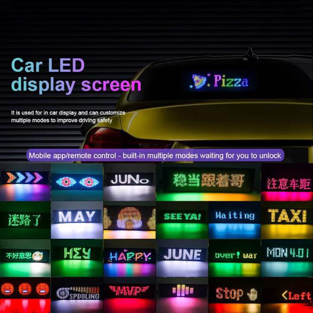 RGB Автомобильная присоска Мягкий экран Дисплей Светодиодный Пульт дистанционного управления Управление приложением USB-разъем ПУ Водонепроницаемость и Высокая термостойкость