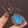 Chrysocola Handmade Copper Wire Wrap Spider Pendant Jewelry 2.83" H9b34