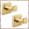 2025 Trend 2 Piece Towel Hooks Robe Hook Coat Hook Gold Heavy Duty Bathrooms Square Hooks Wall Mounted For Bathroom