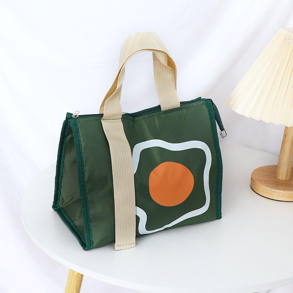 Cartoon Bear Insulated Canvas Pattern Picnic Bag Ice Pack Tote Lunch Bag Food Storage Container