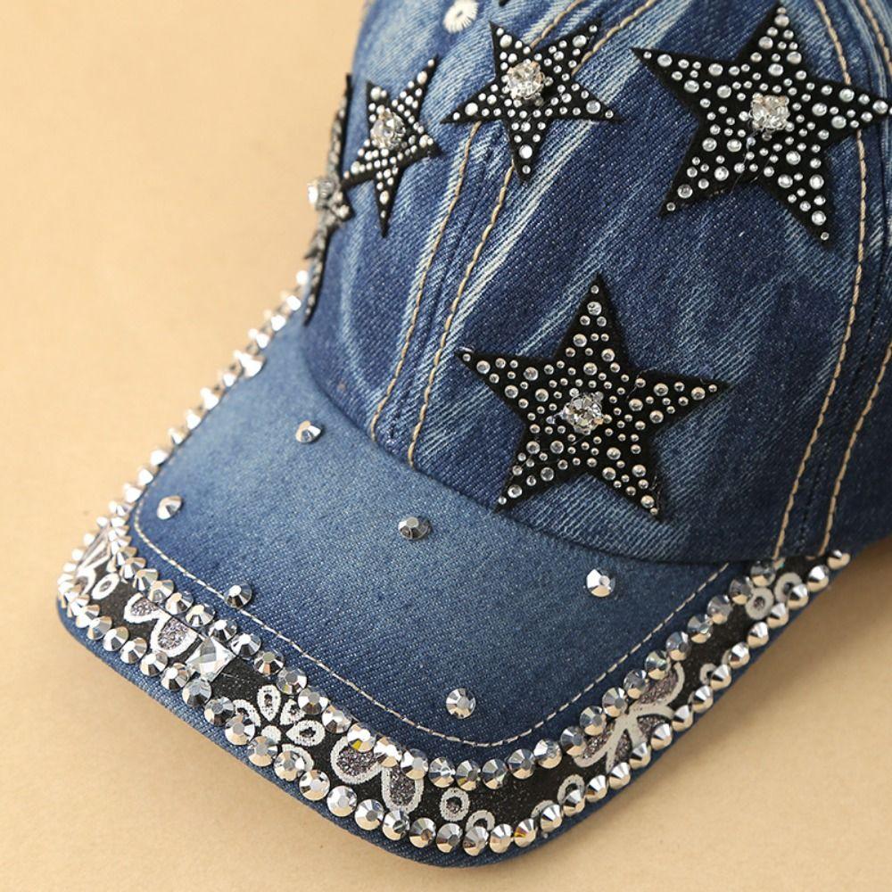 Fashion Adjustable Denim Baseball Cap Bow Sun Protection Peaked Cap Versatile Breathable Sun Hat Outdoor