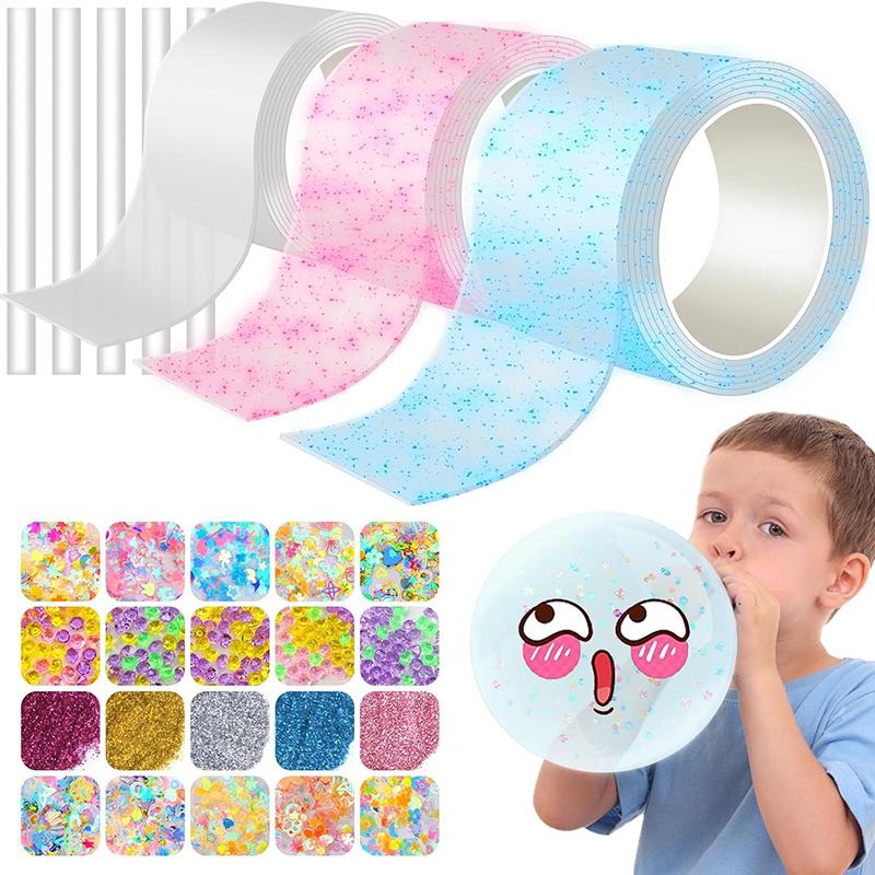 1 набор детских подарков Pet Nano Glue Diy Blow Bubble Nano Glue Двусторонняя лента Sticky Ball Tape Crafts Toys