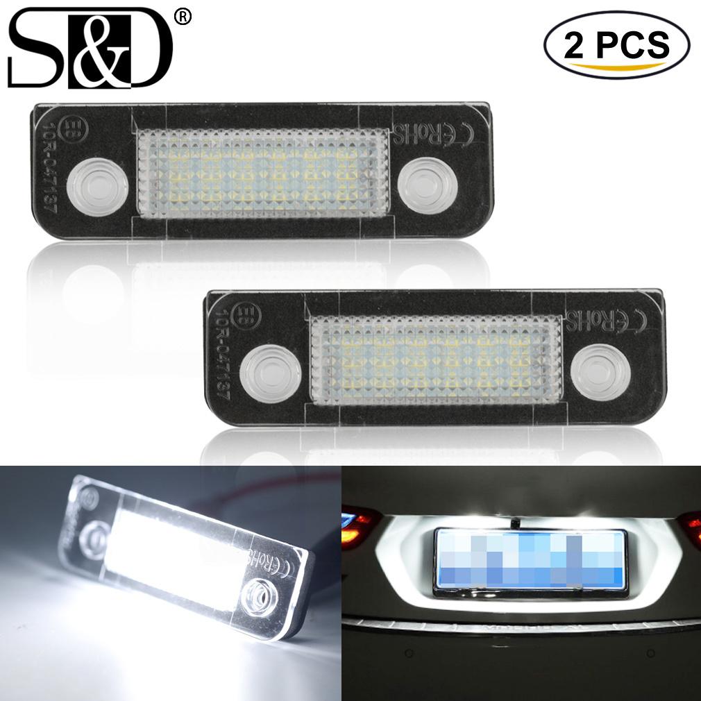 2 шт. Автомобильная светодиодная подсветка номера, лампа освещения номерного знака, авто лампа Canbus 6000K 12 В для Ford Fusion для Mondeo/MK2 для Fiesta MK5