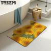 Sunflower Floor Mat Bathroom Absorbent Anti Slip Foot Mat Dirt Resistant and Wear-resistant Door Mat