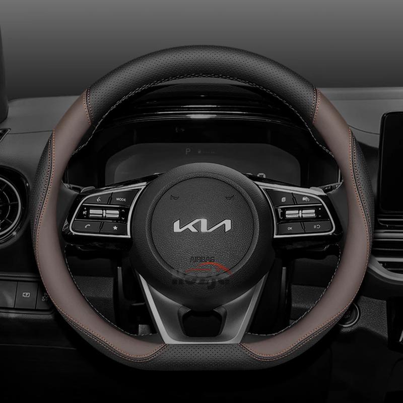 Кожаная накладка на руль автомобиля для Kia Sportage Sorento Niro Picanto K5 K3 K4 Xceed Ev9 Ev3 Ev6 Forte 2011 - 2024 2025 2026