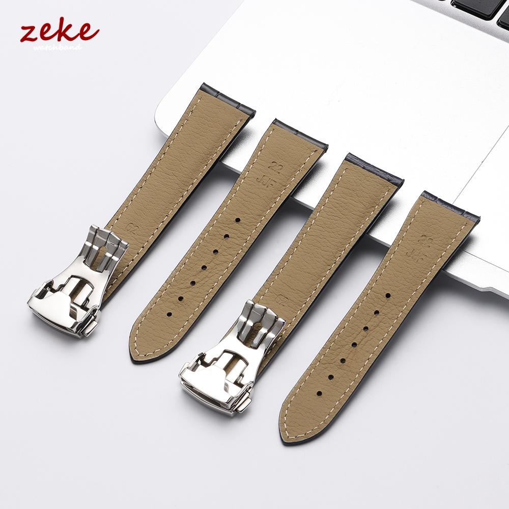 Ремешок для часов Omega Seamster из высококачественной кожи, ширина 19 мм, ширина 20 мм, ширина 21 мм, ширина 22 мм, застежка-бабочка из цельной стали, бамбуковая кожа.