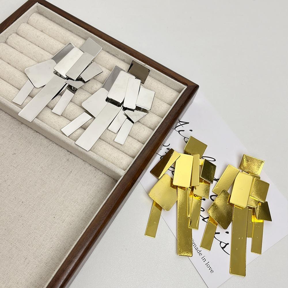 Square Geometric Tassels Dangle Earrings Holiday Party Jewelry Stud Earrings Women Gifts