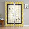 Yellow Daisy Bee Tulle Curtains Living Room Kitchen Chiffon Curtain Bedroom Balcony Sheer Curtain Fashion Home Decor