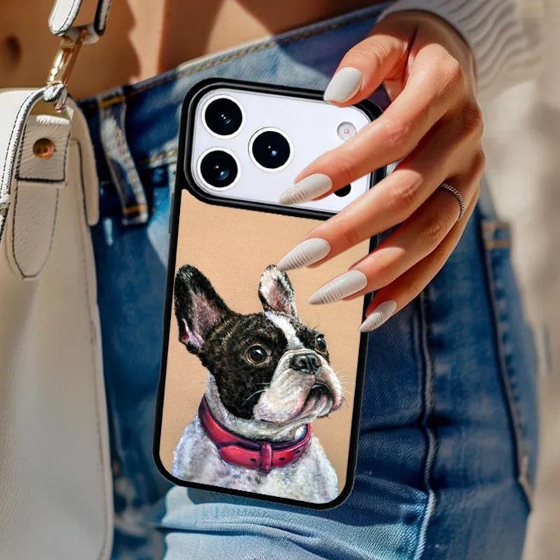 Boston Terrier Dog soft Phone Case For iPhone 17 Air 14 15 13 12 Max Cover For Apple 14 15 16 16e 11 Pro Max Plus Coque