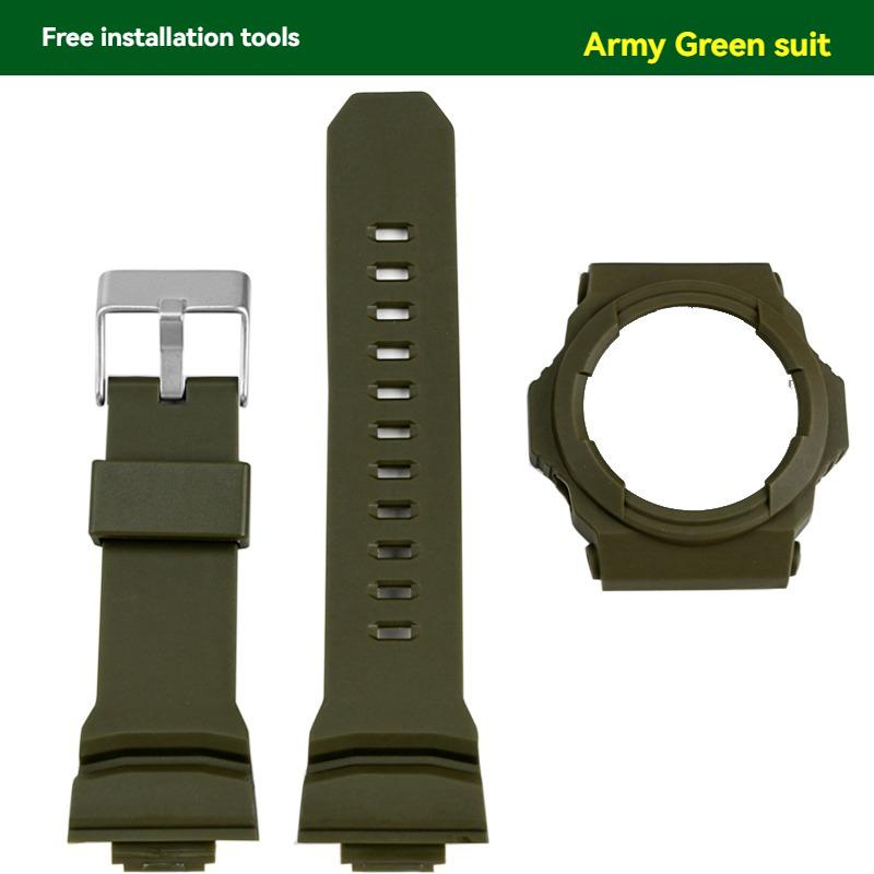 Корпус Часов Ремешок для Casio G-SHOCK GA-150/200/201/300/310/GLX100 Защитная Оболочка Смола Резиновый Ремешок Браслет Аксессуары Инструменты