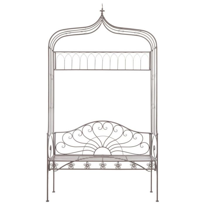 VidaXL Banc de jardin 122 cm Fer Marron antique