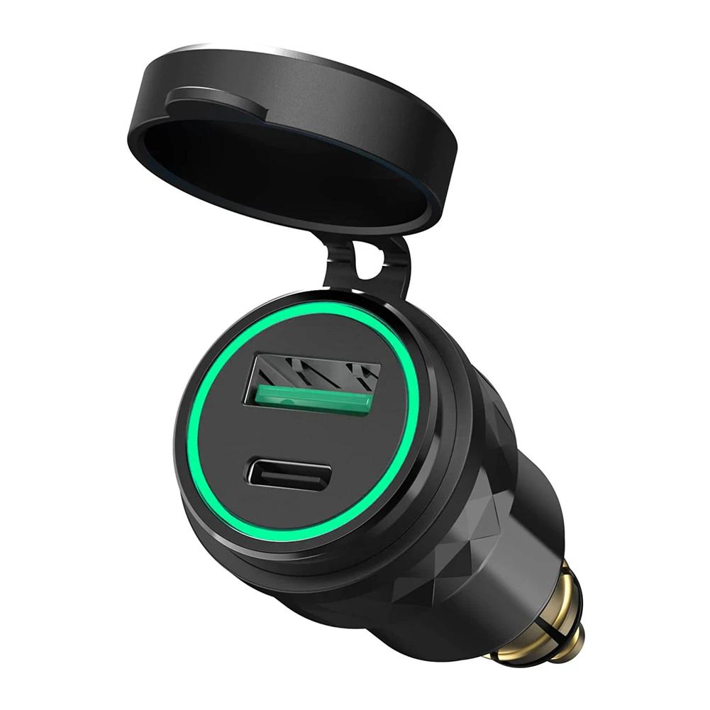 Алюминиевый USB QC 3.0 быстрое зарядное устройство PD двойной адаптер зарядное устройство водонепроницаемая розетка мотоциклы для разъема DIN/BMW