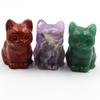 1.5" Various Crystal Energy Stones Carved Cats Rose Quartz Kitten Figurine Natural Gemstone Mini Sitting Cat Chakra Homome Decor