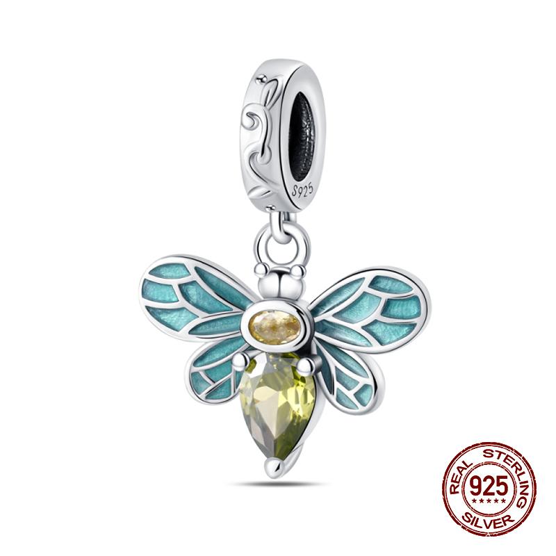 100% Стерлингового Серебра 925 Пчелы Бабочка Ежик Рыба Подвески Бусины Подходит Оригинальные Браслеты 925 DIY Ювелирные Изделия Подарки На День Рождения