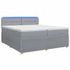Boxspring Bed with Mattress Light Gray 200 X 200 Cm Fabric