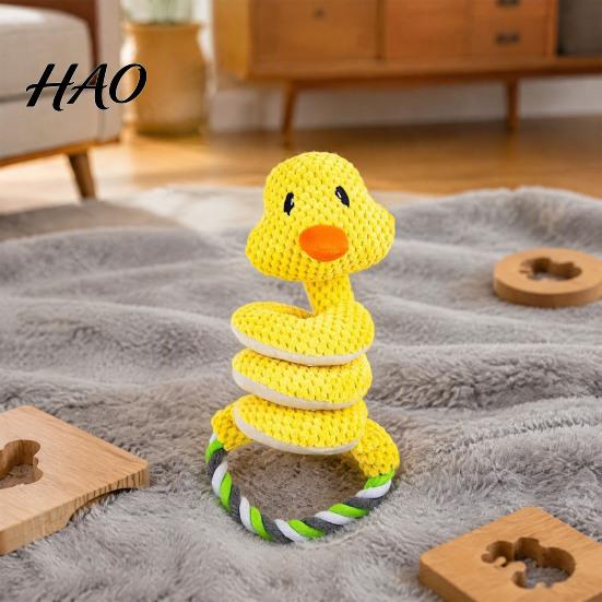Interactive Squeaky Toys for Pets Dog Toy with Pull Rope, Plush Tug of War Toy, Indoor Fetch Games Dogs Spiral Animal Small Medium Large Biting Teeth