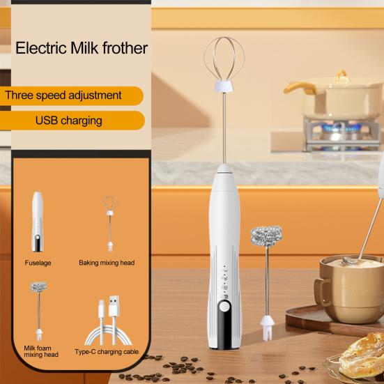 Мощный электрический вспениватель молока, высокоскоростной двигатель, ручной запуск одной кнопкой, ручной блендер для яиц, миксер для кофе, палочка, кухонный инструмент