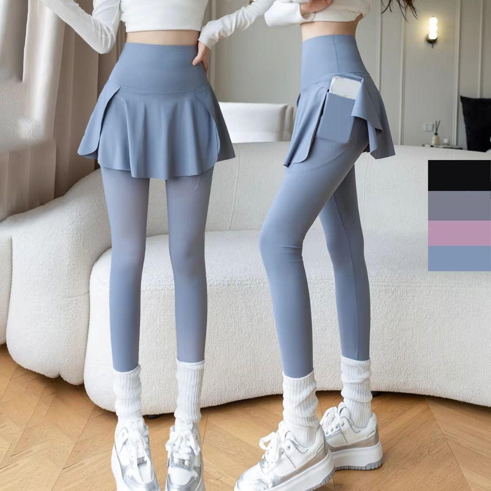 High Waist Elastic Leggings Side Pocket Sports Yoga Pants Fitness Legging  Tummy Control